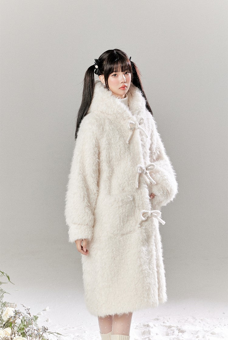 Hooded Lambswool Fur Warm Coat/Solid Color Base Sweater TBI0042