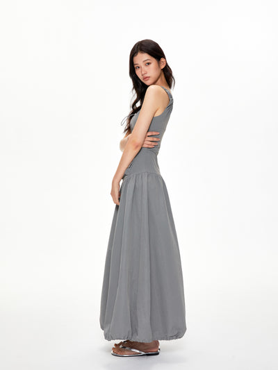 U-neck Suspender Long Dress APE0397