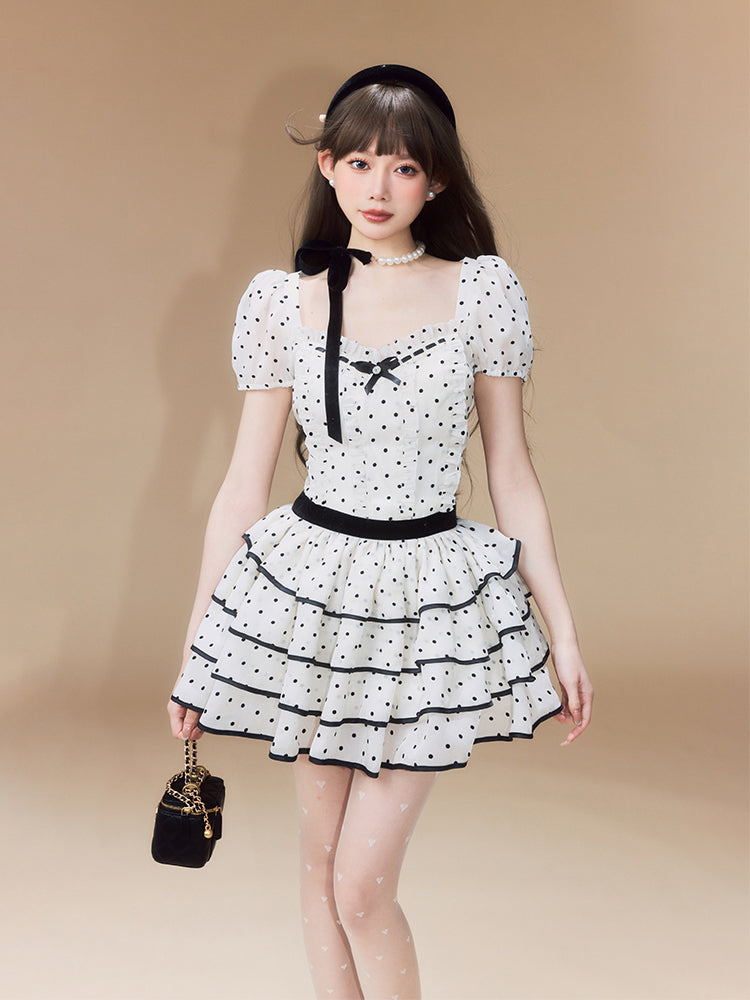 Polka Dot Tutu Waist Cake Dress SIS0018