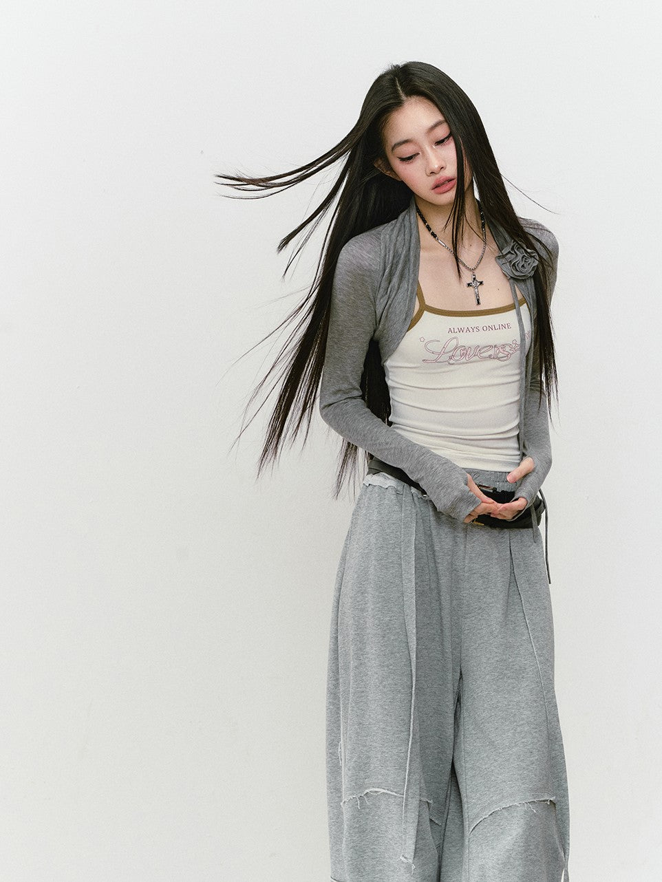 Raw Edge Loose Sweatpants VIA0325