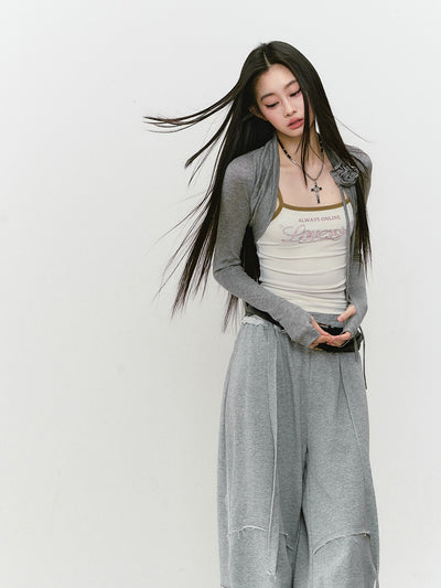 Raw Edge Loose Sweatpants VIA0325