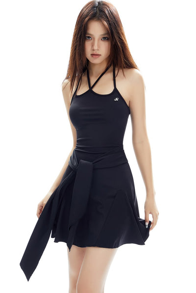 Irregular Halter Neck Sleeveless Dress APE0319