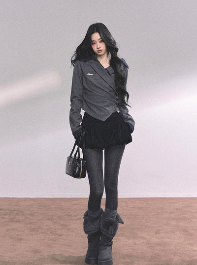 Fake Two-piece Long-sleeved Plaid Shirt DIA0648