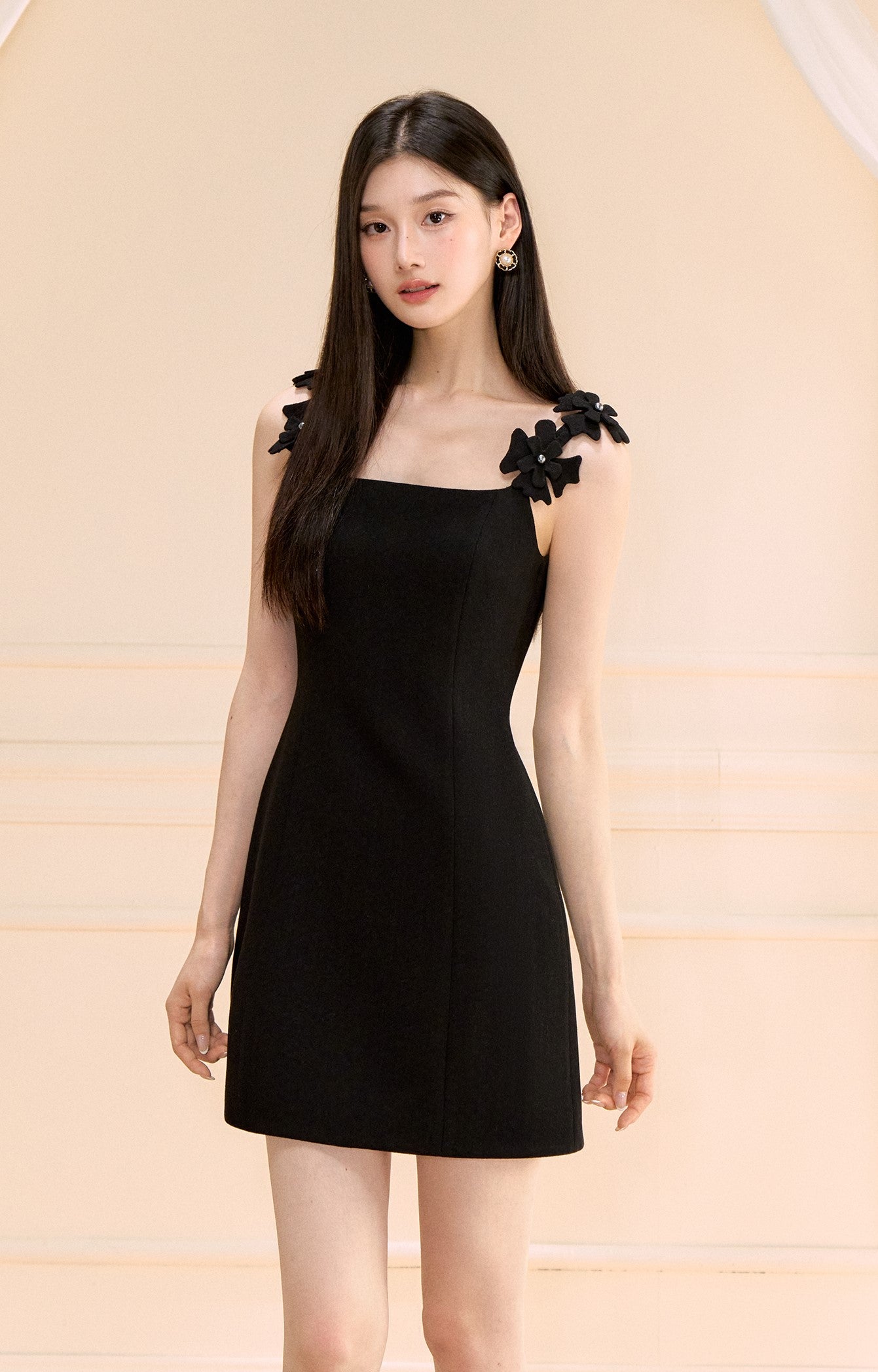 Flower Strap Suspender Dress OSH0177