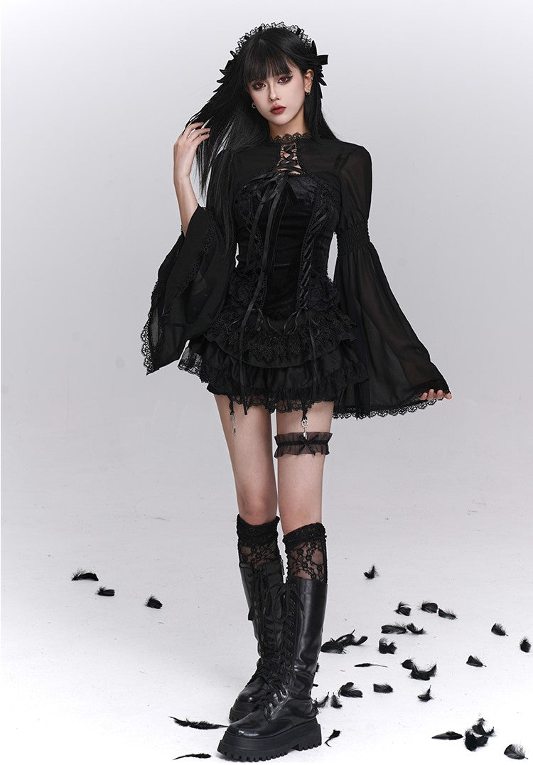 Black Camisole/Shawl/Tutu Cake Skirt LAD0245