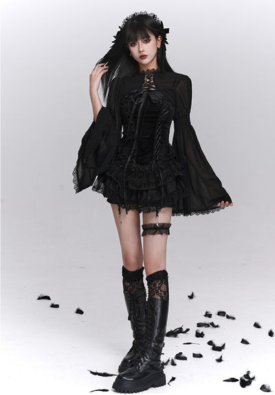 Black Camisole/Shawl/Tutu Cake Skirt LAD0245