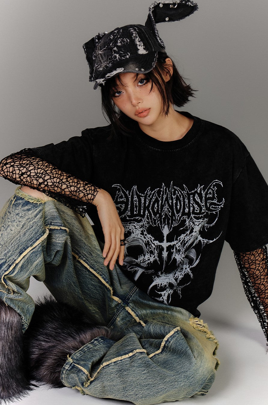 American Punk T-shirt/Fishnet Layer Inner Top KIN0144