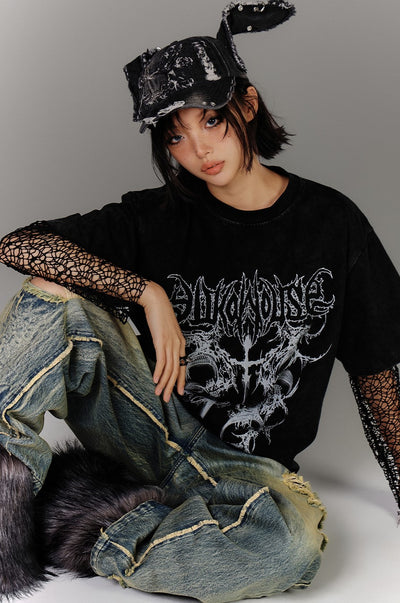 American Punk T-shirt/Fishnet Layer Inner Top KIN0144