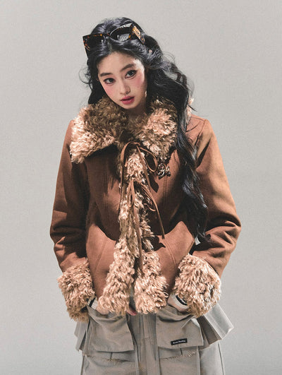 French-style Shearling Plush Cotton Jacket DIA0670