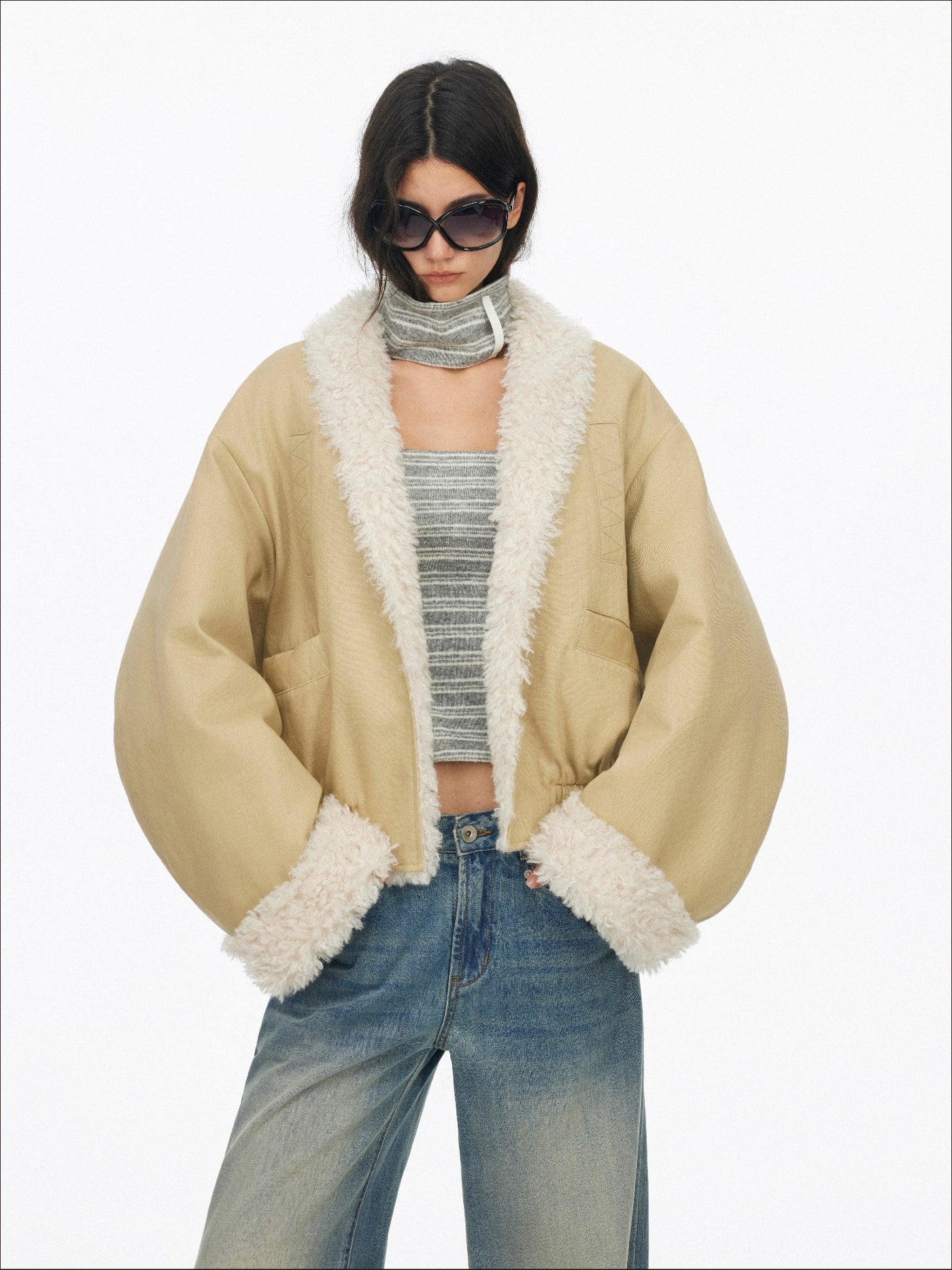 Fur Collar Patchwork Cotton Coat SAL0198