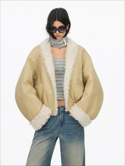 Fur Collar Patchwork Cotton Coat SAL0198