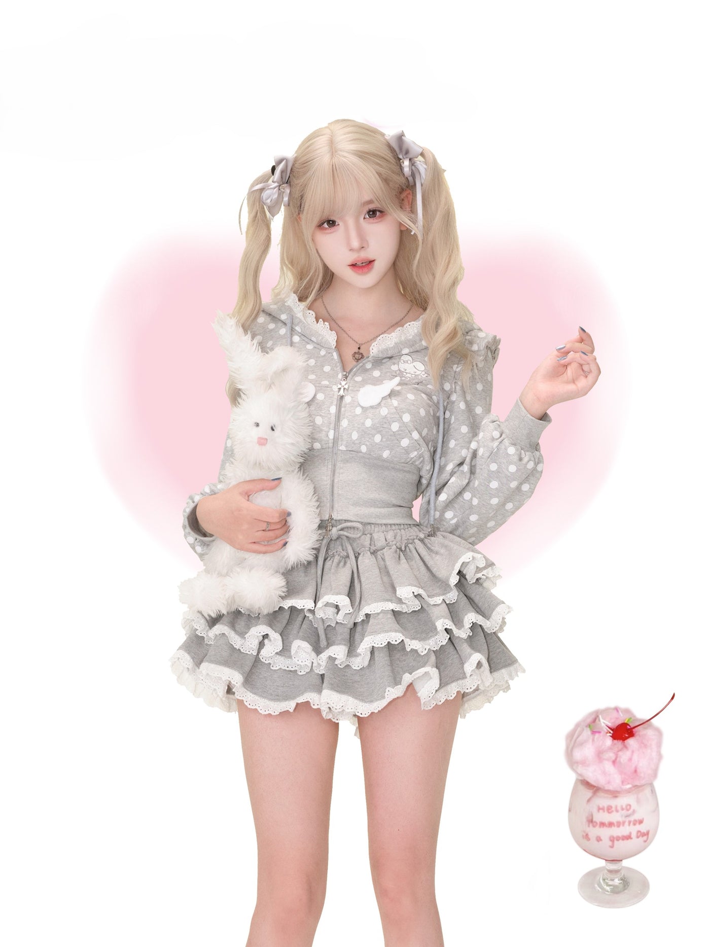 Polka Dot Bunny Jacket/Cake Skirt SER0193