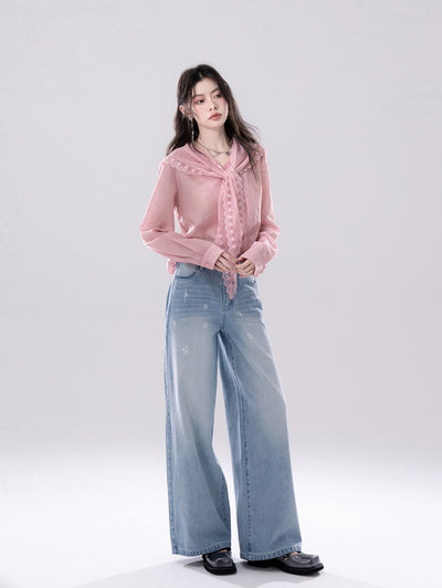 Grapefruit Pink Large Lapel Shirt COT0247
