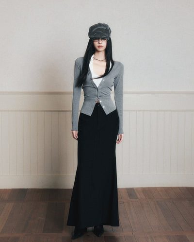 Back Slit Long Fishtail Skirt LUL0178