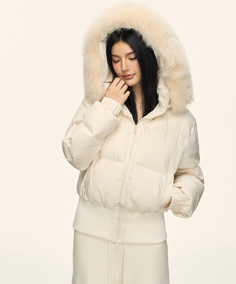 Fur Collar Hooded Short Down Jacket ANA0092