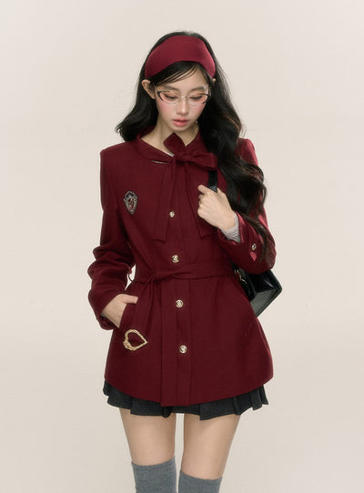 British Style Intellectual Suit Red Jacket DIA0234