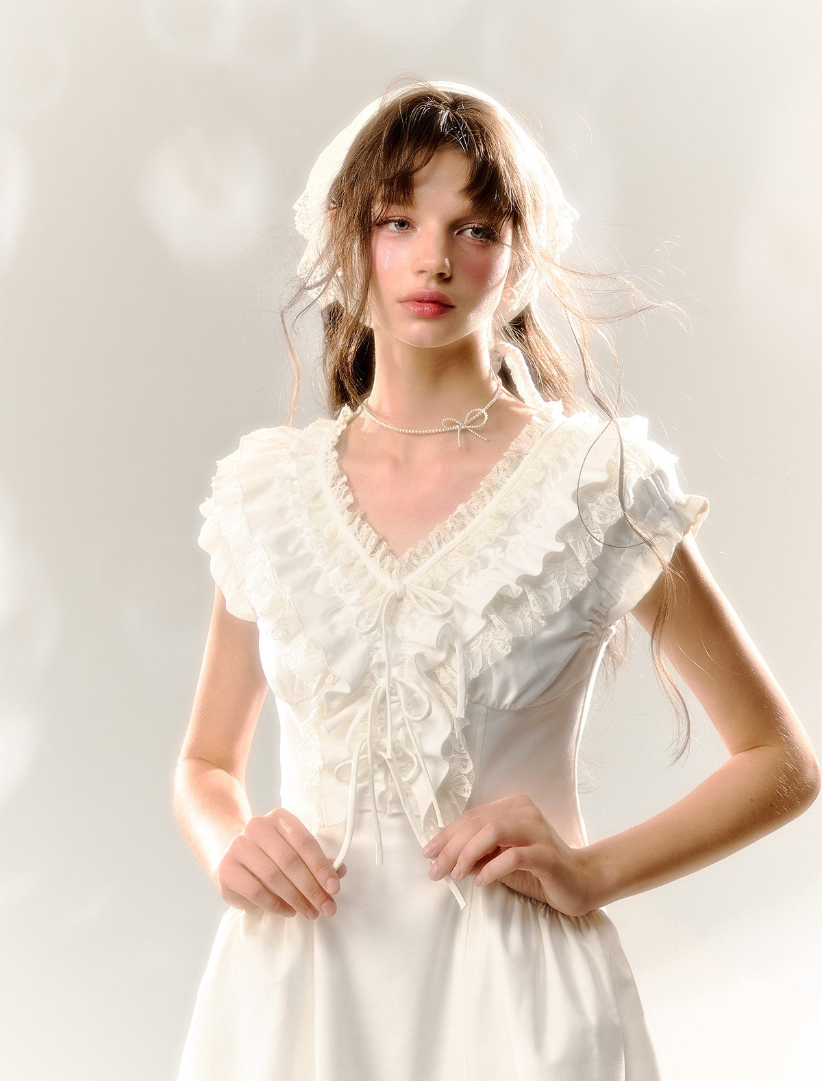 Afternoon Pearl Pure White Lace Dress SUN0072