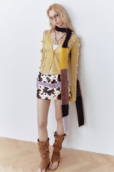 Contrast Color Long Scarf OFA0284