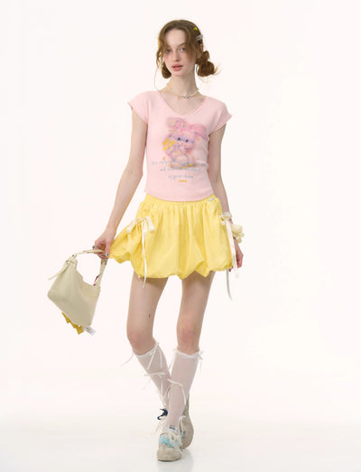 Bow Yellow Flower Bud Skirt ZIZ0257