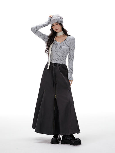 Adjustable Zipper Elasticated Waistband Workwear Trend Mermaid Skirt IMO0075