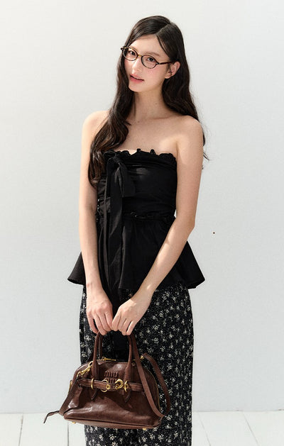 Black Slim-fit Tube Top SHI0154