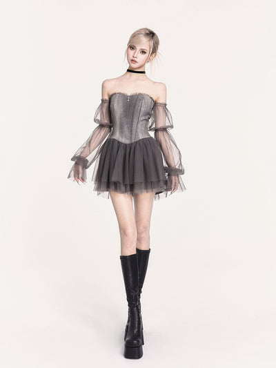 Romantic Design Tie-dye Puffy Dress VOC0471