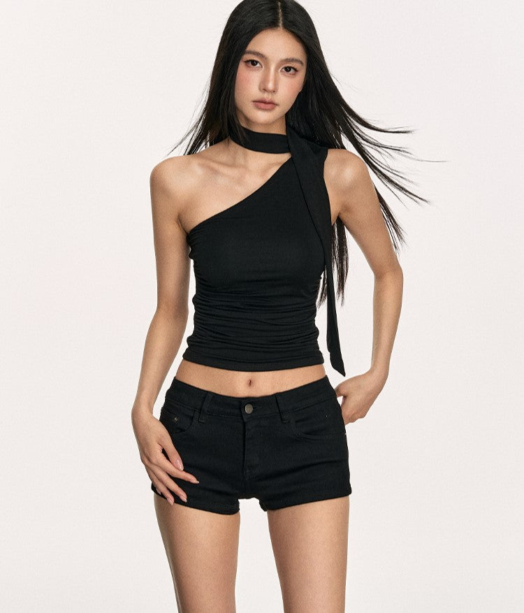 Layer Asymmetrical Oblique Shoulder Top ANA0007
