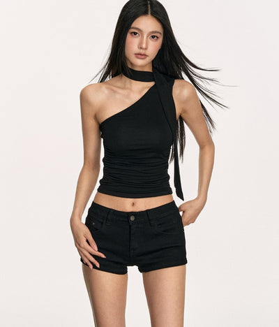 Layer Asymmetrical Oblique Shoulder Top ANA0007