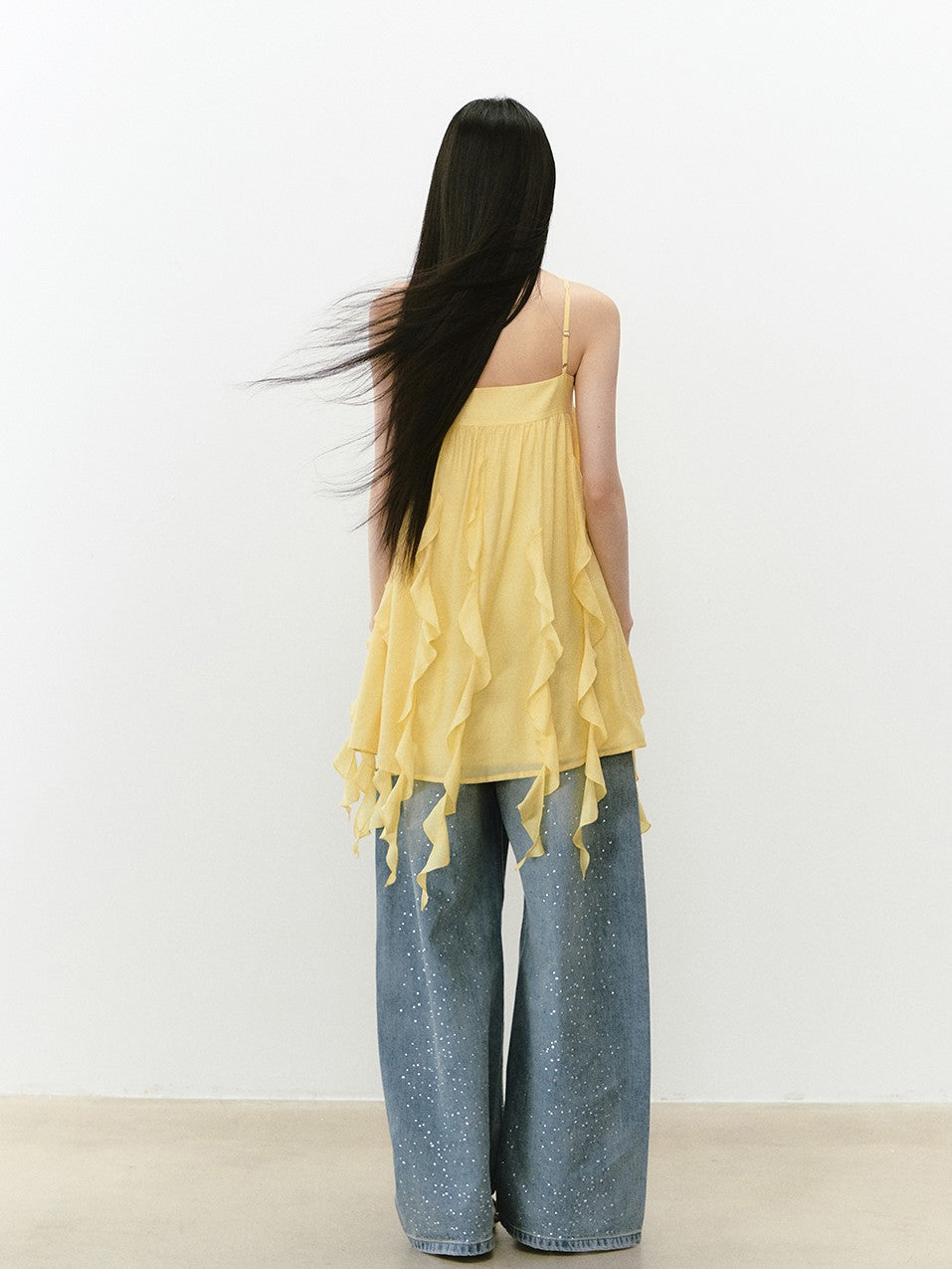 Beaded Flowing Sling Dress VIA0251