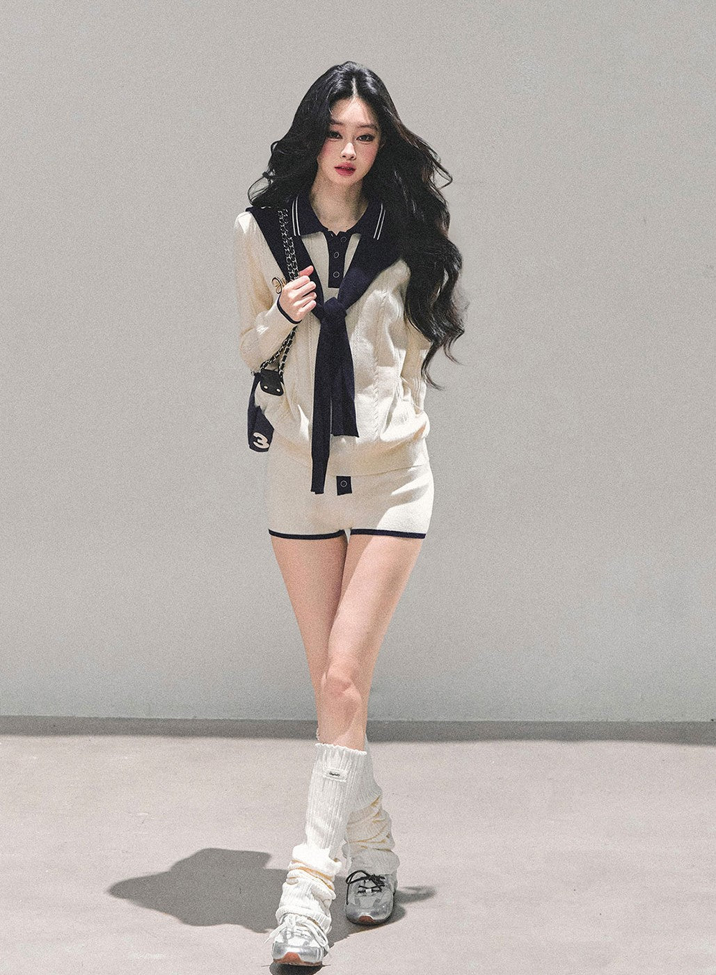 Two-Color Knitted Top/Shorts DIA0685