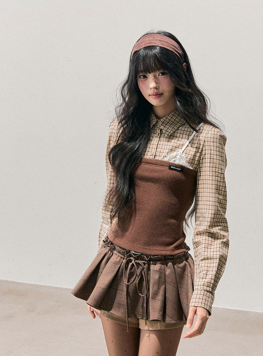 Faux Three-Piece Plaid Shirt DIA0762