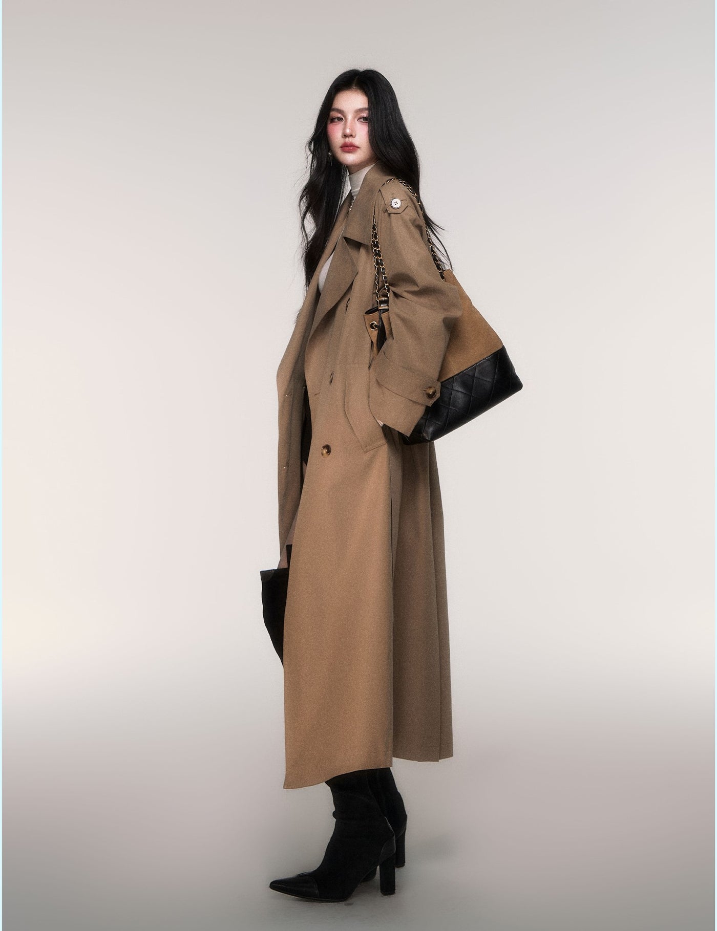 Classic Oversized Double-Breasted Trench Coat LUL0205