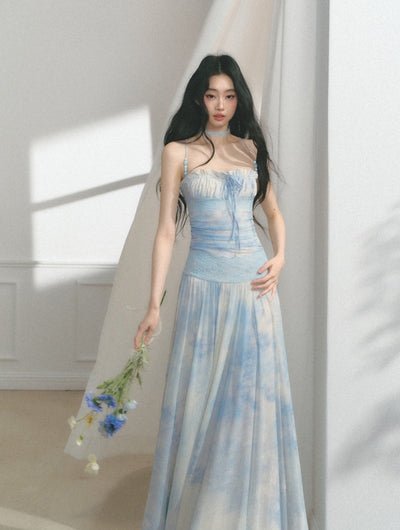 Blue Beaded Lace Dress SAL0168