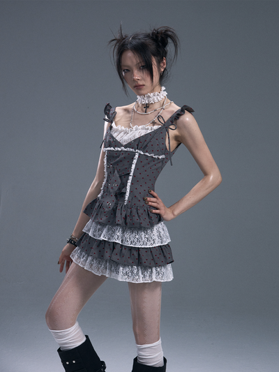Lace Cake Tutu Suspender Dress FRU0090