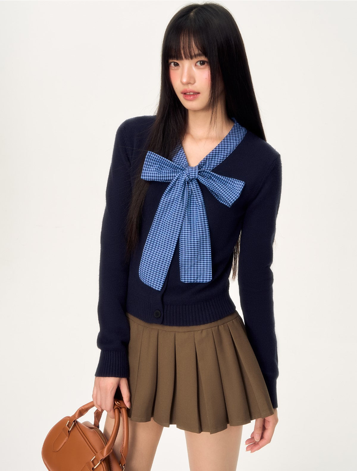 Plaid Bow Tie Sweater WEE0036