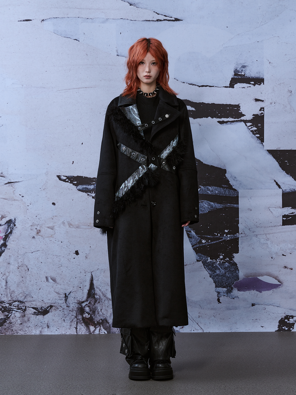 Punk Rock Niche Wool Long Coat FRU0041