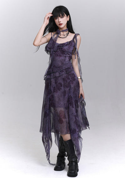 Purple Strap Suspender Dress LAD0220