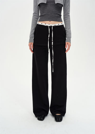 Polka Dot Waist Casual Sweatpants CUR0255