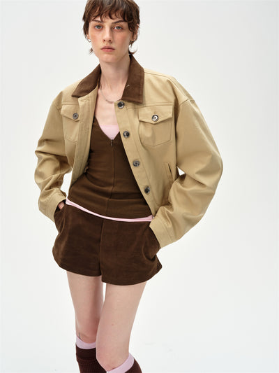 Retro Lapel Design Workwear Jacket CUR0251