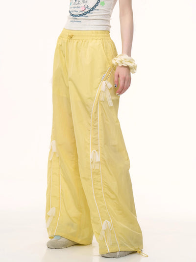 Lace Bow Yellow Sports Pants ZIZ0252