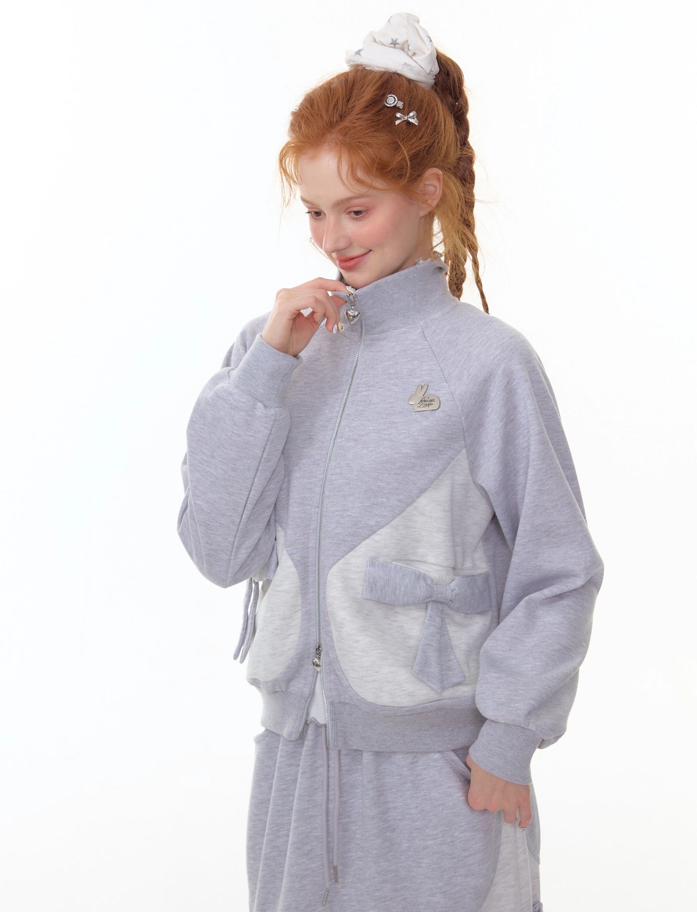 Bow Sports Style Sweatshirt Jacket ZIZ0303