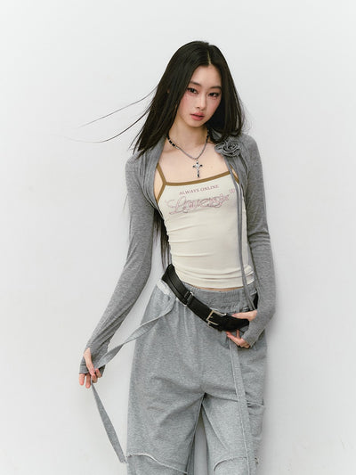 Raw Edge Loose Sweatpants VIA0325