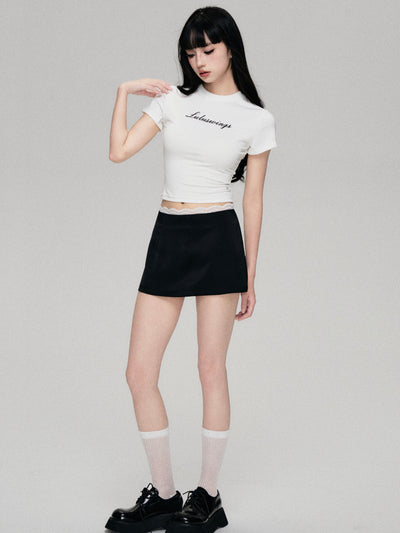 Logo Letter Print Round Neck Short-sleeved T-shirt LUL0066