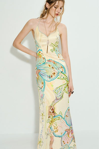 Floral Ocean Sling Fishtail Dress OFA0247