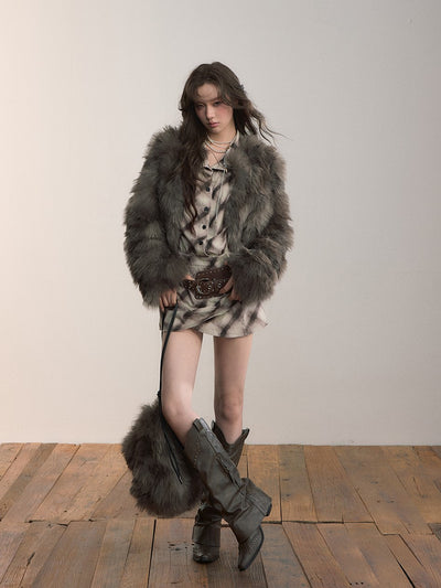 Eco-Friendly Fur Short Jacket VIA0368