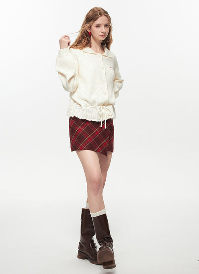 White Hollow Flower Sweater Cardigan FLO0024