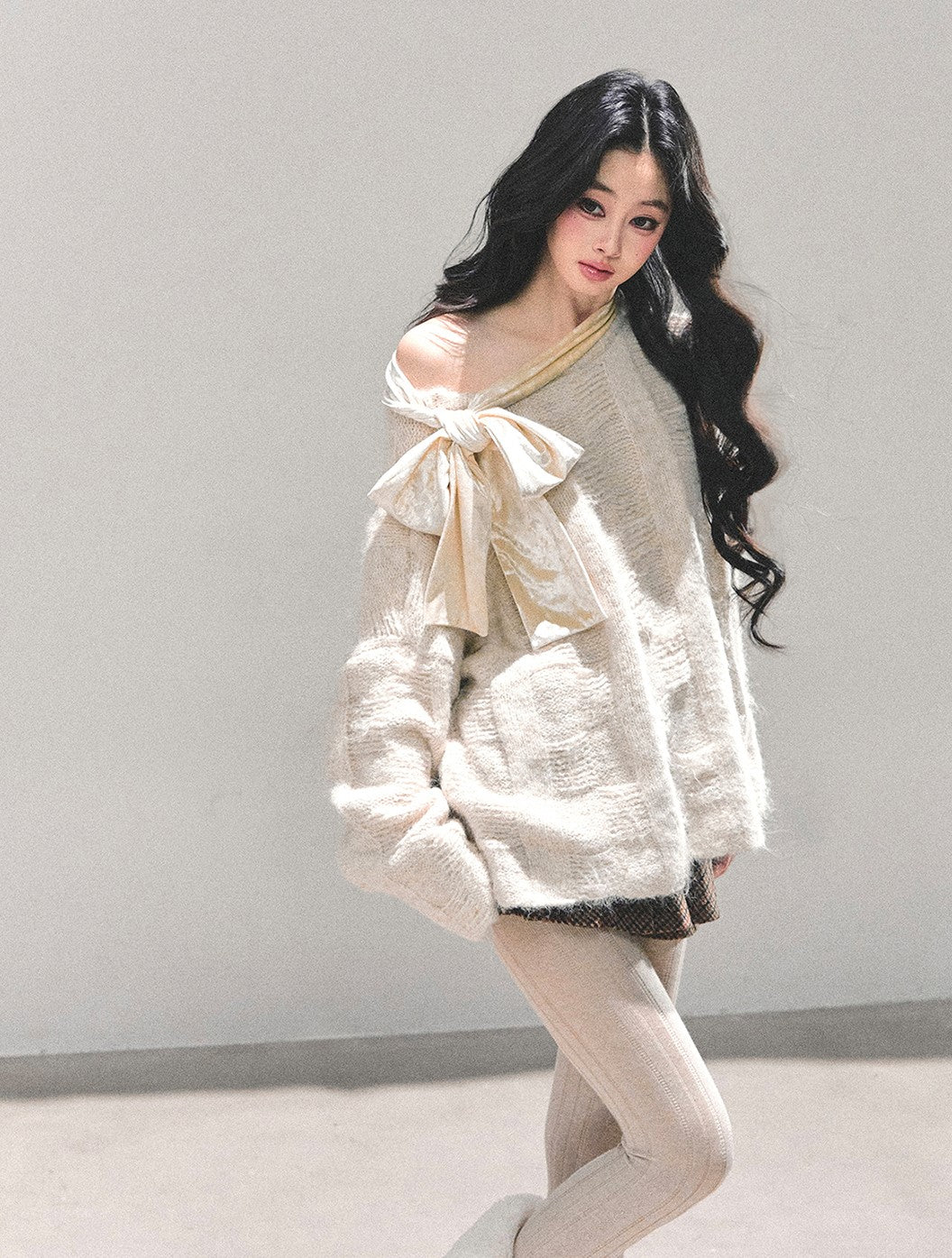 Bow Off-Shoulder Sweater DIA0695