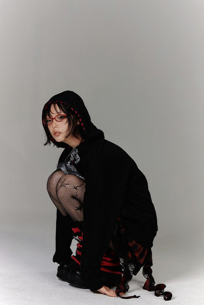 Fake Two-piece Striped Hooded Sweatshirt KIN0143