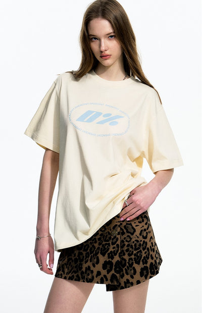 Logo Printed Loose Cotton Short-sleeved T-shirt DPR0038