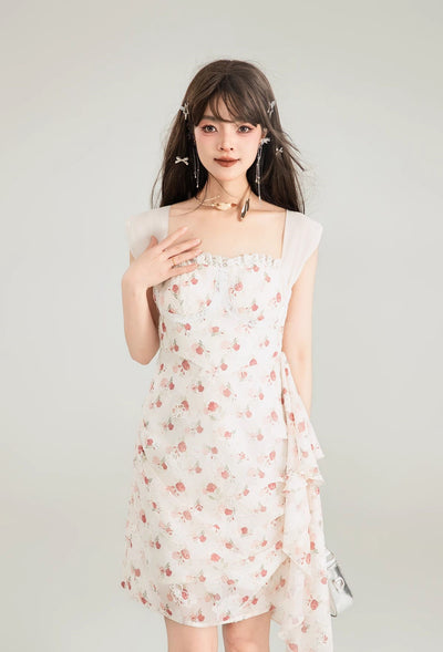 Three-dimensional Flower Slim Dress KEI0132